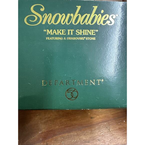 2001 Dept 56 Snowbabies Figurine "Make It Shine" with Swarovski Stone In Box - Picture 7 of 7